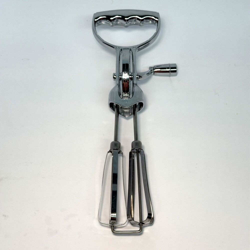 Unbranded Vintage 12-Inch Rotary Egg Beater, Baking Utensil, Kitchen Gadget